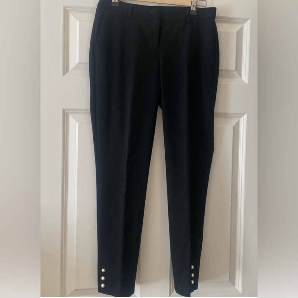 Adrienne Vittadini Dress Pants Size 2 Black Pearl Detail Business Casual Office